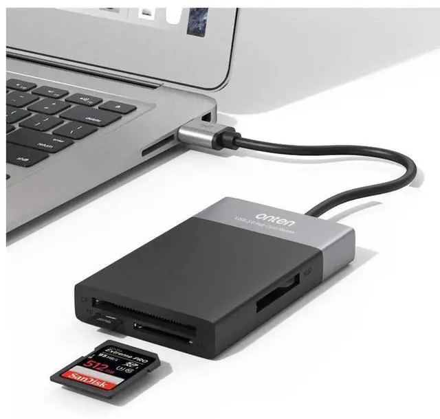 Alt view image 7 of 7 - WRIARICH White 6-in-1 USB 3.0 OTG Hub Multi Card Reader, High Speed Memory Card Adapter Supports SD TF CF XQD Cards for Cameras Laptops