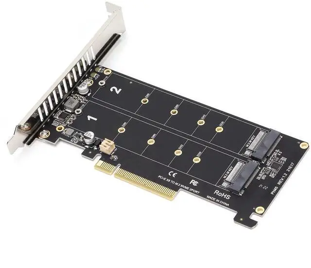 Main image of WRIARICH PH45 M.2 NVMe M Key to PCIe X8 Adapter Card, PCIe 3.0/4.0 Full Speed 32Gbps NVMe SSD Expansion Card for Desktop PC