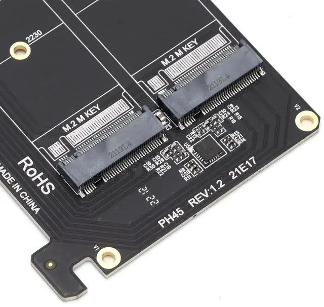 Alt view image 3 of 7 - WRIARICH PH45 M.2 NVMe M Key to PCIe X8 Adapter Card, PCIe 3.0/4.0 Full Speed 32Gbps NVMe SSD Expansion Card for Desktop PC