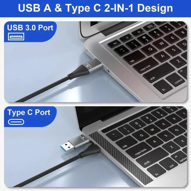 Alt view image 5 of 7 - 7-in-2 Multi Camera Card Reader, USB 3.0 & USB-C Dual Interface Memory Stick Pro Duo Adapter, Supports SD/Micro SD/CF/XD/MS Pro Duo, 5Gbps High Speed, Read 5 Cards Simultaneously, Compatible with iPho