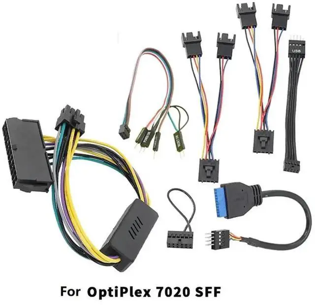 Main image of WRIARICH ATX Adapter Cable Kit for Dell OptiPlex 7020 SFF, Complete Shielded Front Panel Set with Front Audio, USB 2.0/3.0 & Power Switch Jumpers for Standard ATX Chassis Modding