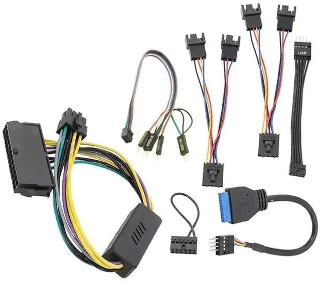 Alt view image 4 of 4 - WRIARICH ATX Adapter Cable Kit for Dell OptiPlex 7020 SFF, Complete Shielded Front Panel Set with Front Audio, USB 2.0/3.0 & Power Switch Jumpers for Standard ATX Chassis Modding