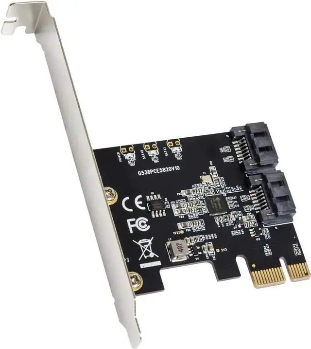 Main image of WRIARICH 2 Port PCIe 3.0 X1 SATA 3.0 Non-RAID Controller Card, Jmicro Chipset Model SI-PEX40148 Storage Expansion Adapter