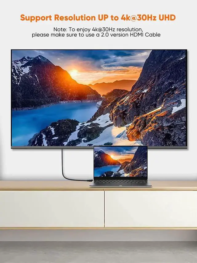Alt view image 6 of 7 - WRIARICH 6FT Active DisplayPort to HDMI Braided Cable, 4K@30Hz 3D Eyefinity Multi-Screen Cord 1.83M Black for GPU Monitor