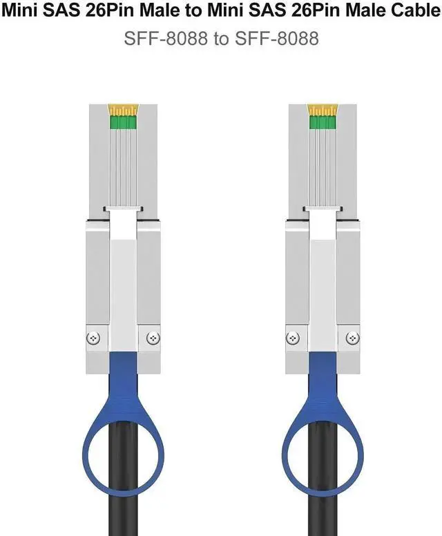 Alt view image 2 of 6 - WRIARICH 2M External Mini SAS Cable SFF-8088 26Pin Male to SFF-8088 26Pin Male High Speed Server Storage Cable