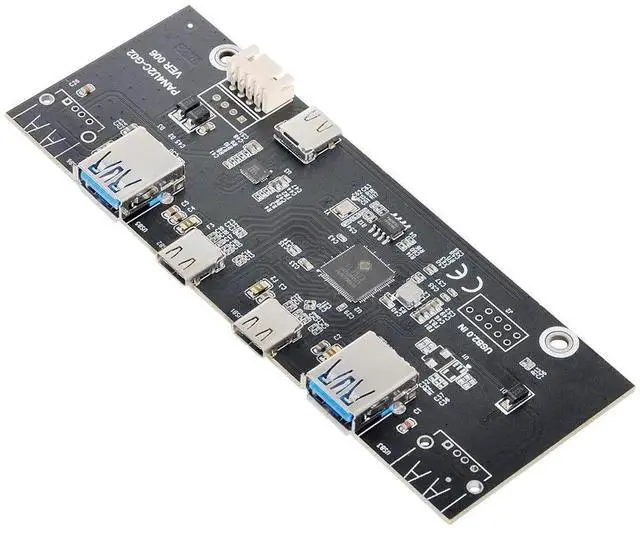 Alt view image 2 of 7 - WRIARICH 5.25 Inch Optical Drive Bay Front Panel Hub, 4-Port USB 3.0 + USB-C Motherboard Expansion Adapter for Desktop PC Chassis
