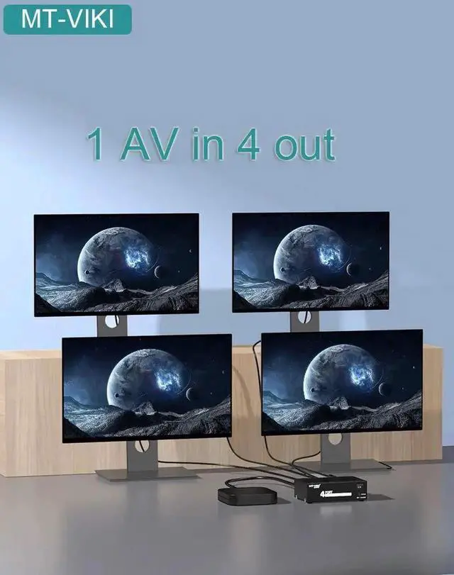 Alt view image 4 of 6 - WRIARICH MT-VIKI 1 in 4 Out 3 RCA Composite Splitter AV Video Audio Distribution Splitter for DVD VCR Camera STB