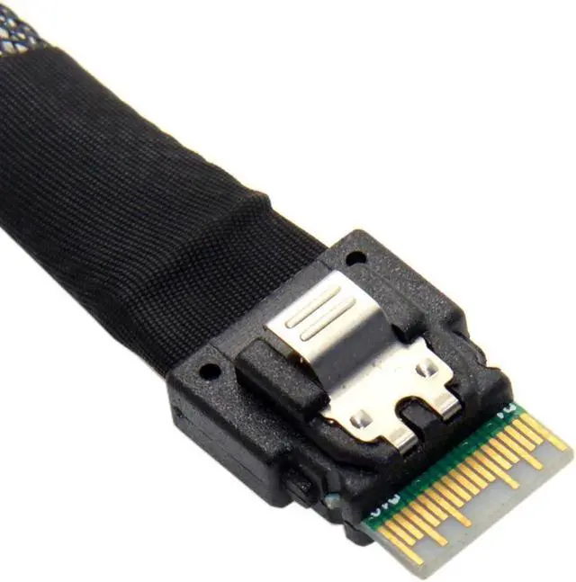 Alt view image 3 of 7 - WRIARICH 100cm U.2 SFF-8639 to Slimline SFF-8654 4i NVMe PCIe High-Speed Cable