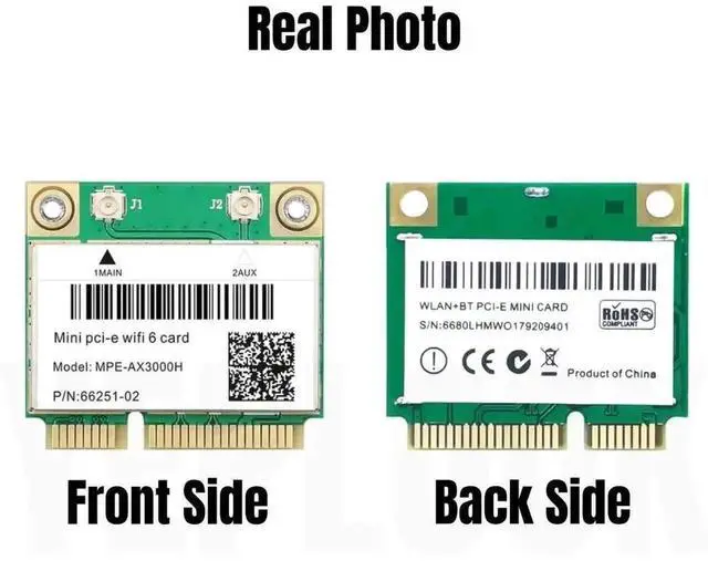 Alt view image 3 of 6 - WRIARICH MPE-AX3000H Mini PCIe WiFi 6 Network Card with AX200HMW Chip, Tri-Band 2.4G/5G/6GHz, 2400Mbps+574Mbps, Bluetooth 5.2, MU-MIMO for Laptop Upgrade