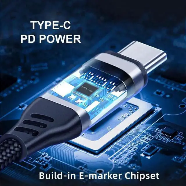 Alt view image 5 of 7 - WRIARICH 180cm USB4 Type-C to Type-C Cable, 40Gbps, 240W PD Charging, 8K@60Hz & 5K Video, Backward Compatible with USB 3.1