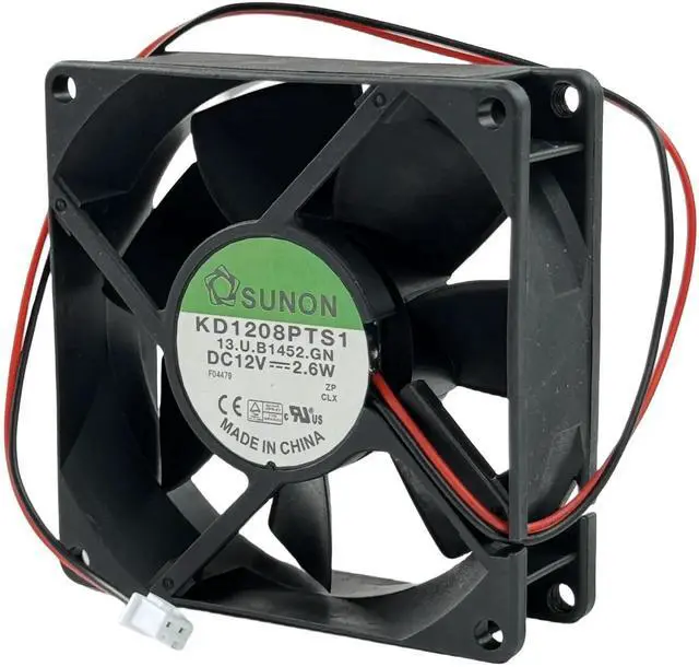 Alt view image 6 of 7 - WRIARICH SUNON KD1208PTS1 8025 DC12V 2.6W 2-Wire Brushless Cooling Fan, 8cm Replacement Fan for PC Case & Power Supply