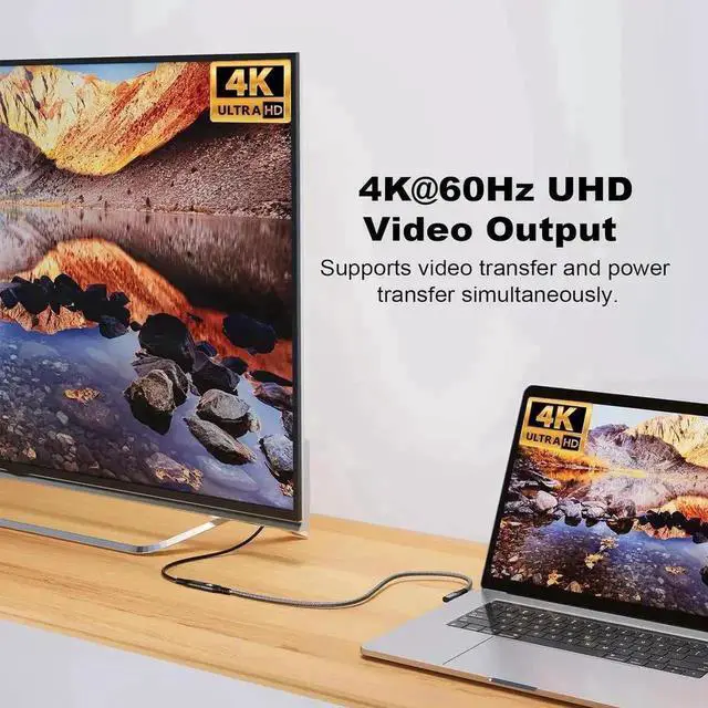 Alt view image 4 of 7 - WRIARICH 6.6ft USB4 & Thunderbolt 4 Cable, USB-C to USB-C, 40Gbps, 240W PD3.1 Charging, 8K@60Hz 4K@120Hz HDR for Laptops, SSDs & Monitors