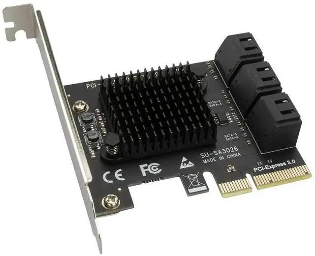 Main image of WRIARICH 6 Ports SATA III PCIe 3.0 X4 Controller Expansion Card, 6Gbps ASMedia Chip SATA Adapter, 120x65x56mm Storage Expansion Card for Desktop & Server