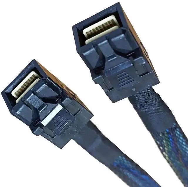 Alt view image 2 of 4 - WRIARICH 80cm SlimSAS Splitter Cable, SFF-8654 74Pin 8X to Dual SFF-8643 36Pin 2×4X Mini SAS HD Server Internal Data Cable