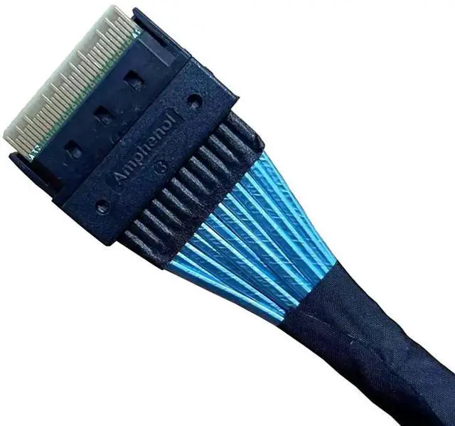 Alt view image 4 of 4 - WRIARICH 80cm SlimSAS Splitter Cable, SFF-8654 74Pin 8X to Dual SFF-8643 36Pin 2×4X Mini SAS HD Server Internal Data Cable