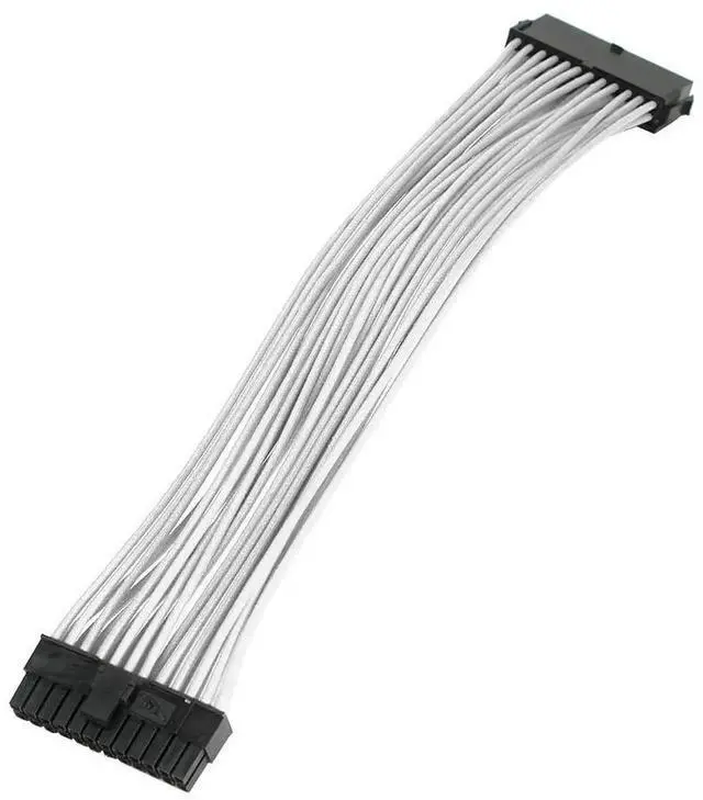 Alt view image 2 of 2 - WRIARICH White Nylon Sleeved PSU Extension Cable Set | ATX 24Pin, EPS 4+4Pin, PCIe 6+2Pin & PCIe 6Pin PC Power Cords
