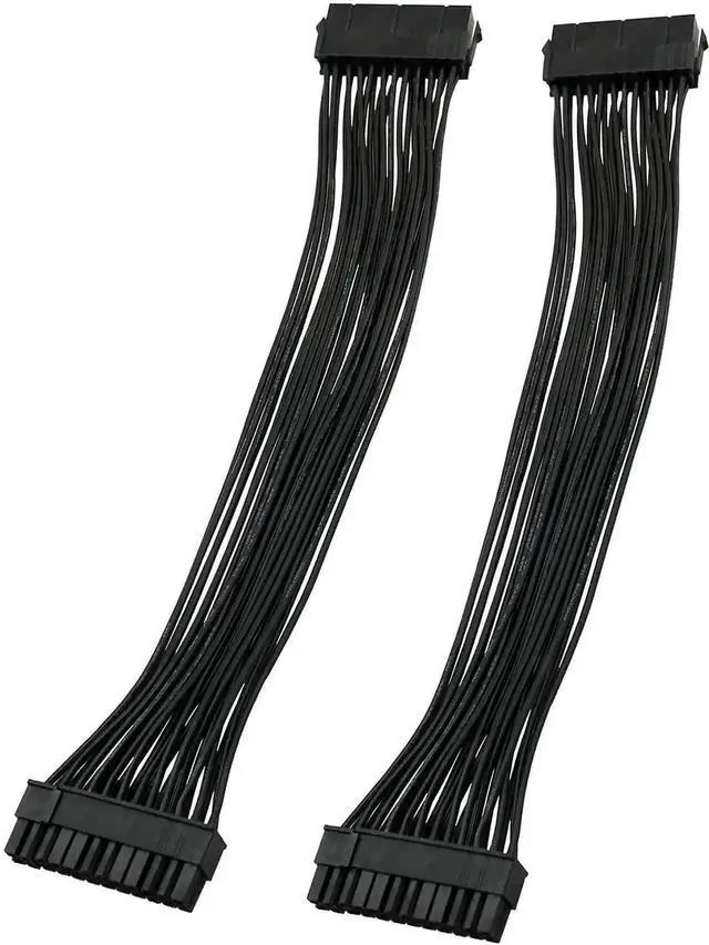 Main image of WRIARICH 2PCS 24Pin ATX Extension Cable Male to Female, 32cm (12.6 Inch), PC Motherboard PSU Internal Power Extender