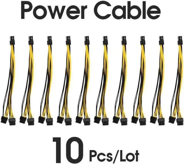 Main image of WRIARICH 10 Pack 260mm PCIe 8Pin Female to 8Pin(6+2) Male GPU Power Extension Cables for Graphics Card Mining Motherboard