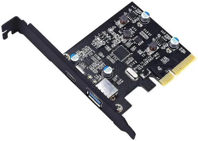 Alt view image 2 of 7 - WRIARICH PCIe 4X USB 3.1 Gen2 Expansion Card with ASM1142 Chip, Dual USB-A + USB-C 10Gbps PCI Express Riser Add-On Adapter Compatible Windows XP/Vista/7/10