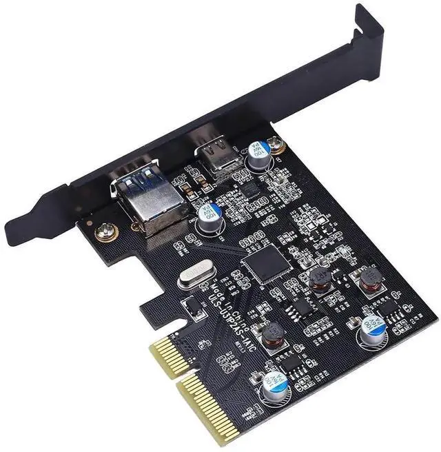 Alt view image 5 of 7 - WRIARICH PCIe 4X USB 3.1 Gen2 Expansion Card with ASM1142 Chip, Dual USB-A + USB-C 10Gbps PCI Express Riser Add-On Adapter Compatible Windows XP/Vista/7/10