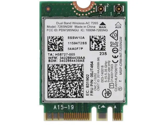 Alt view image 3 of 7 - WRIARICH AC7265 NGFF M.2 WiFi Card, Dual Band 2.4G/5GHz 802.11ac Wireless Network Adapter with Built-in Bluetooth