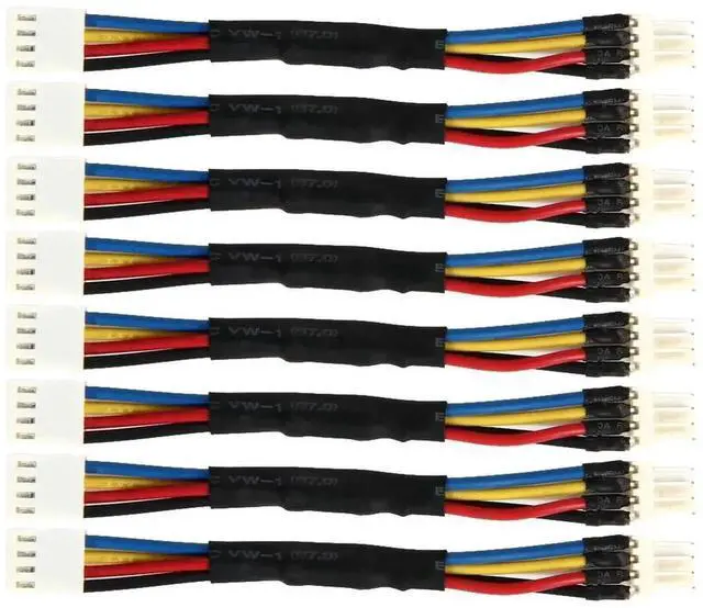 Main image of WRIARICH 8PCS Fan Speed Reduction Cable, 4Pin Male to Female Connector, Fan Noise Reduction Temperature Control Wire