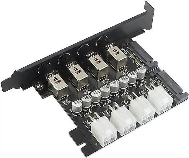 Main image of WRIARICH 4-Bay SATA Hard Drive Power Switch Selector Module, HDD/SSD Intelligent Power Manager for 2.5"/3.5" Drives, Full-Profile PCI Bracket Included
