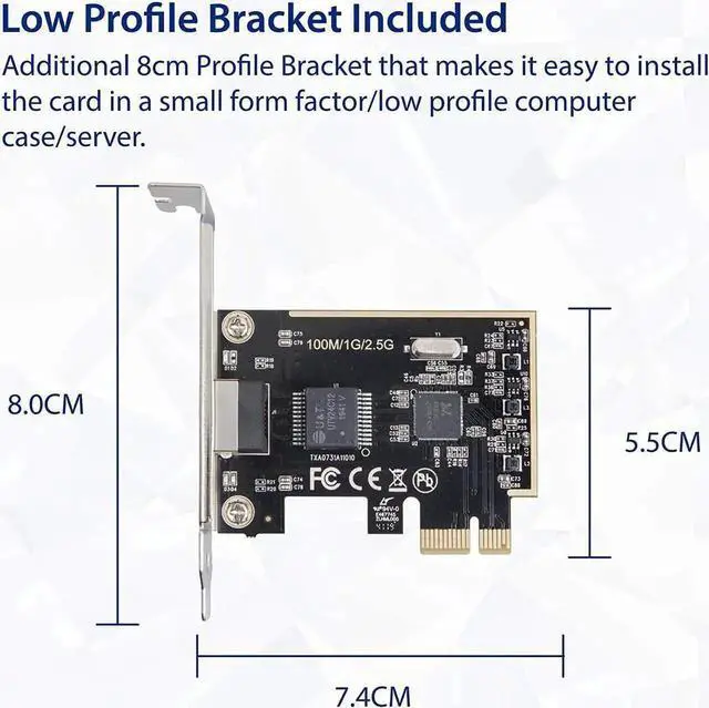 Alt view image 5 of 6 - WRIARICH 2.5G PCIe Network Card 10/100/1000/2500 Mbps RJ45 LAN Adapter SI-PEX24059