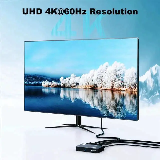 Alt view image 7 of 7 - WRIARICH MT-VIKI 1 in 2 Out HDMI 2.0b Splitter, 18Gbps 4K@60Hz HDMI Mirror Distributor Support RGB 4:4:4 HDCP 2.2 HDR for PS4 Fire Stick HDTV Monitor