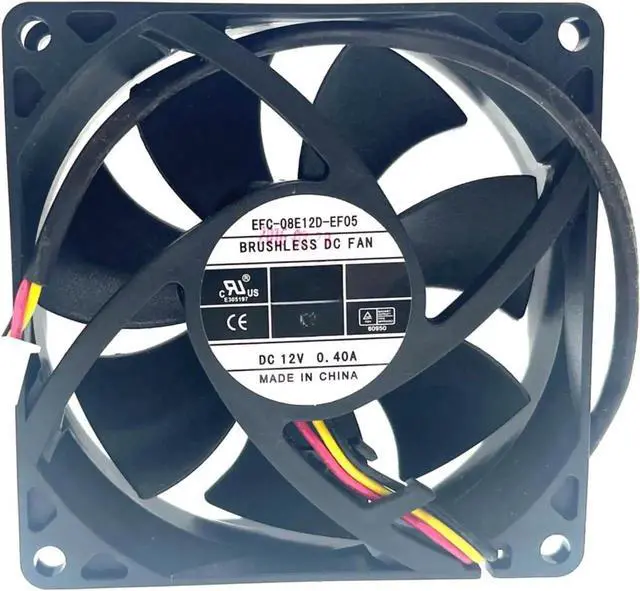 Alt view image 5 of 6 - WRIARICH EFC-08E12D-EF05 8025 80mm DC 12V 0.40A 3-Wire Dual Ball Bearing Cooling Fan for Elevator Inverter