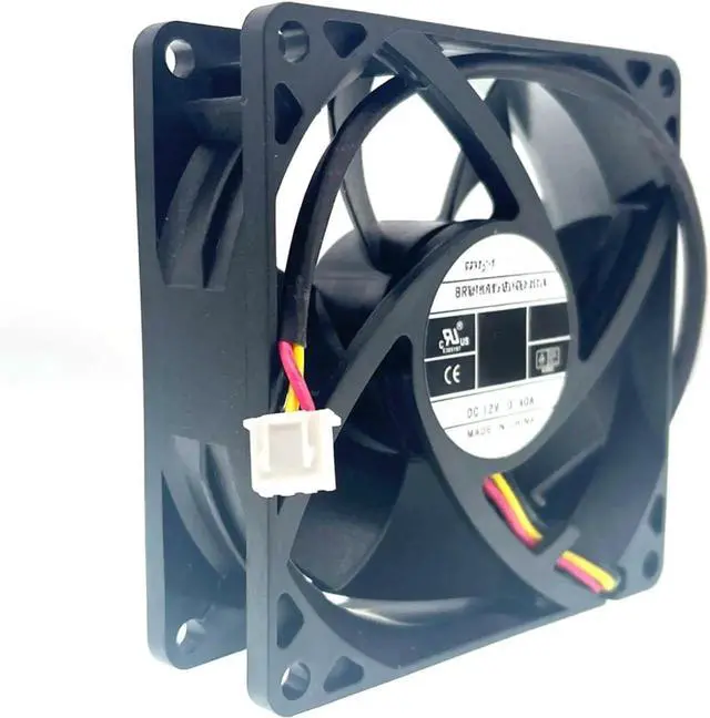 Alt view image 6 of 6 - WRIARICH EFC-08E12D-EF05 8025 80mm DC 12V 0.40A 3-Wire Dual Ball Bearing Cooling Fan for Elevator Inverter