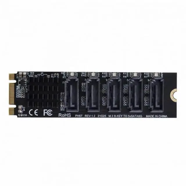 Alt view image 4 of 7 - WRIARICH NGFF B+M Key M.2 2280 to 5-Port SATA 3.0 6Gbps Port Multiplier Adapter, JMB575 PM Chip SATA Expansion Converter for Desktop PC & NAS Storage Upgrade