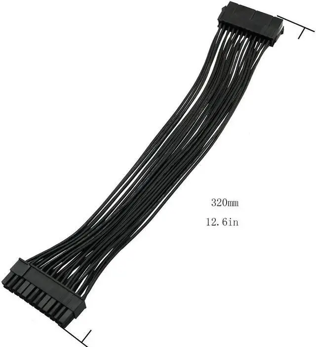 Alt view image 2 of 5 - WRIARICH 2-Pack 32cm (12.6 Inch) 24Pin ATX Motherboard Extension Cable, Male to Female PSU Power Extender for PC Internal Wiring