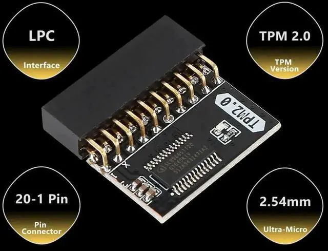 Alt view image 2 of 4 - WRIARICH 20 Pin TPM 2.0 Security Encryption Module, Motherboard Replacement TPM Module