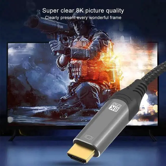 Alt view image 6 of 7 - WRIARICH 10FT HDMI to DisplayPort Cable, Unidirectional HDMI Input to DP Output, 8K & 4K Supported for PS5, Xbox, Mac Mini, PC Monitor