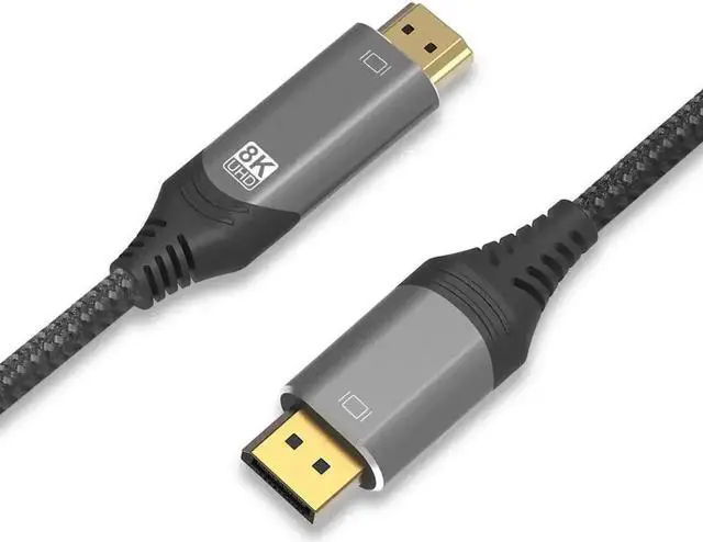 Alt view image 7 of 7 - WRIARICH 10FT HDMI to DisplayPort Cable, Unidirectional HDMI Input to DP Output, 8K & 4K Supported for PS5, Xbox, Mac Mini, PC Monitor