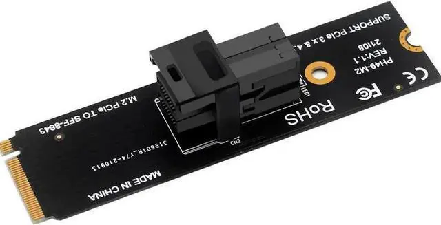 Alt view image 4 of 7 - M.2 M-Key to SFF-8643 Mini SAS Expansion Card Kit, U.2 NVMe Adapter with 1.64FT SFF-8643 to SFF-8639 Cable, Compatible with Intel SSD 750, P3600, P3700 U.2 PCIe SSD for Motherboard Storage Expansion