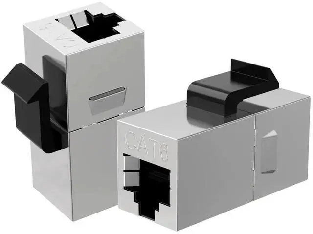 Main image of WRIARICH 10 Pack Shielded RJ45 Female to Female Ethernet Coupler, 8P8C Inline Modular Extender Adapter for Cat6 Network Cable Extension