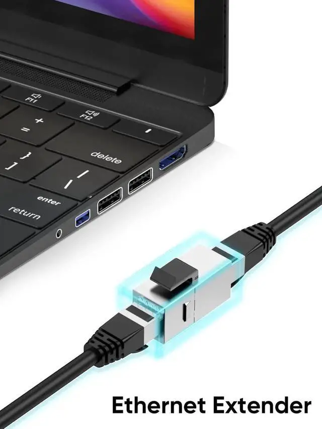 Alt view image 2 of 7 - WRIARICH 10 Pack Shielded RJ45 Female to Female Ethernet Coupler, 8P8C Inline Modular Extender Adapter for Cat6 Network Cable Extension