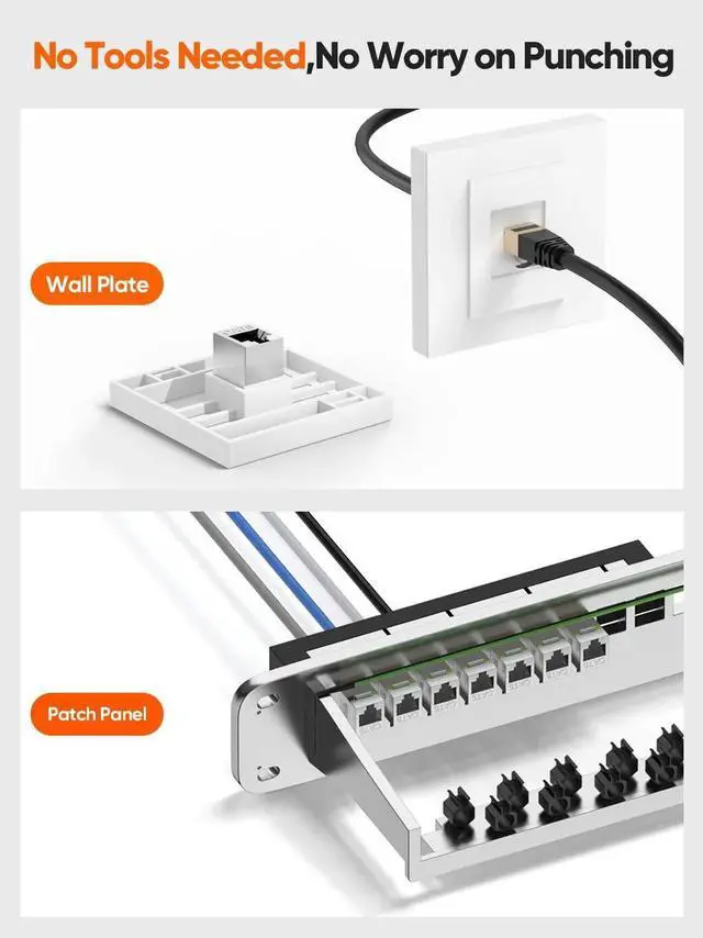 Alt view image 6 of 7 - WRIARICH 10 Pack Shielded RJ45 Female to Female Ethernet Coupler, 8P8C Inline Modular Extender Adapter for Cat6 Network Cable Extension
