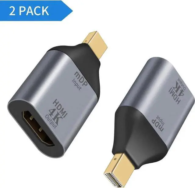 Alt view image 3 of 7 - WRIARICH 2 Pack Gold-Plated Mini DisplayPort Male to HDMI Female Adapter Support 4K For MacBook Surface Pro