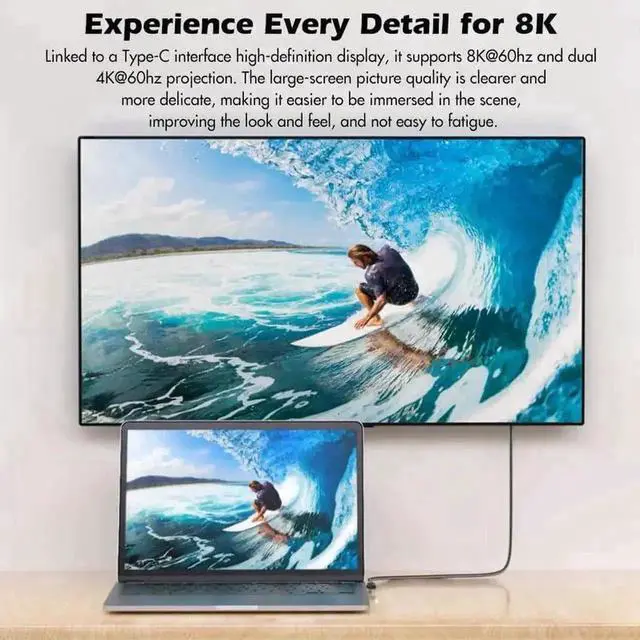 Alt view image 2 of 7 - WRIARICH Dual Length USB4 & Thunderbolt 4 Cable, Braided USB-C to USB-C, 40Gbps, 240W PD Charging, 8K@60Hz Video for MacBook Pro & Laptops