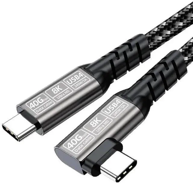 Alt view image 6 of 7 - WRIARICH Dual Length USB4 & Thunderbolt 4 Cable, Braided USB-C to USB-C, 40Gbps, 240W PD Charging, 8K@60Hz Video for MacBook Pro & Laptops