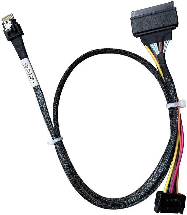 Main image of WRIARICH 75CM PCIe Gen4 X4 SFF-8654 38Pin SlimSAS to SFF-8639 68Pin U.2 NVMe Cable with SATA Auxiliary Power, High Speed Storage Converter Cable for Server HBA RAID Card