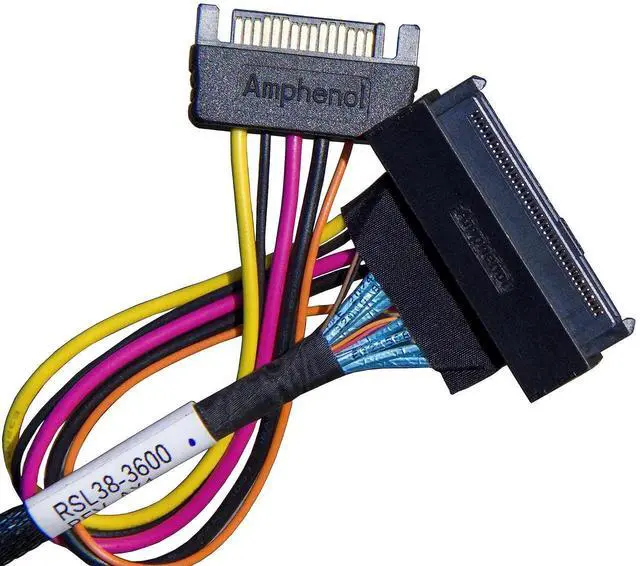 Alt view image 2 of 7 - WRIARICH 75CM PCIe Gen4 X4 SFF-8654 38Pin SlimSAS to SFF-8639 68Pin U.2 NVMe Cable with SATA Auxiliary Power, High Speed Storage Converter Cable for Server HBA RAID Card