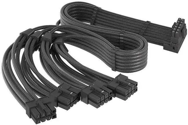 Main image of Type A 90 Degree Right Angle 12VHPWR Power Adapter Cable, PCIe 5.0 16AWG 600W 12+4Pin 16Pin GPU Cord, 4×8Pin Input Exclusive for Corsair Modular PSU, Compatible with RTX 4090 4080 4070Ti 3090Ti