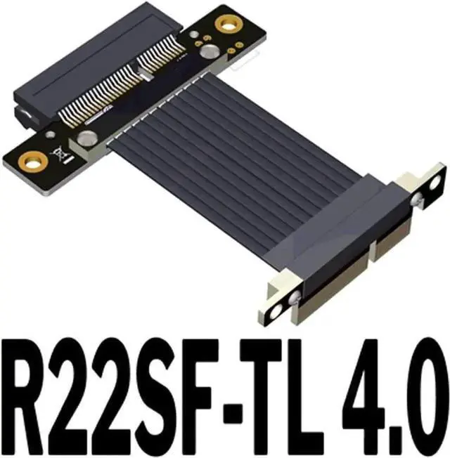 Alt view image 2 of 5 - WRIARICH 15cm GEN4 PCIe 4.0 X4 to X4 Riser Cable Model R22SF-TL, 90°/180° Angle Adjustable Extension Cord, Vertical Installation for USB Adapters, Network Cards, Capture Cards & Mining Devices