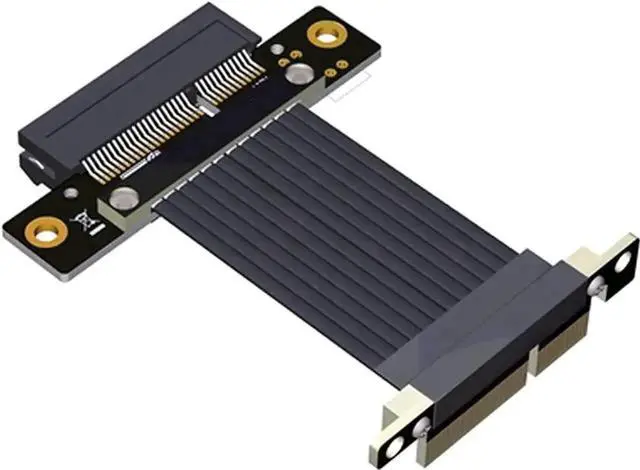 Main image of WRIARICH 15cm GEN4 PCIe 4.0 X4 to X4 Riser Cable Model R22SF-TL, 90°/180° Angle Adjustable Extension Cord, Vertical Installation for USB Adapters, Network Cards, Capture Cards & Mining Devices