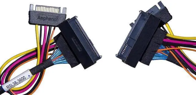Alt view image 5 of 7 - WRIARICH PCIe Gen4 x4 SlimSAS SFF-8654 (38Pin) to U.2 SFF-8639 (68Pin) Cable with SATA Power, 75cm