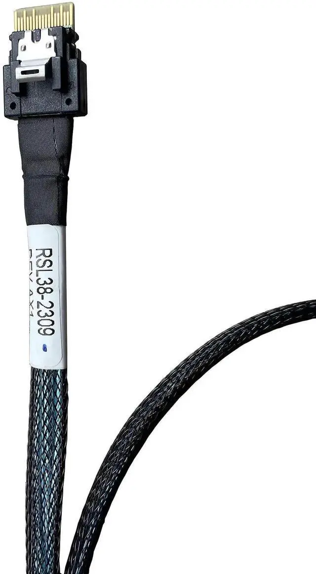 Alt view image 6 of 7 - WRIARICH PCIe Gen4 x4 SlimSAS SFF-8654 (38Pin) to U.2 SFF-8639 (68Pin) Cable with SATA Power, 75cm